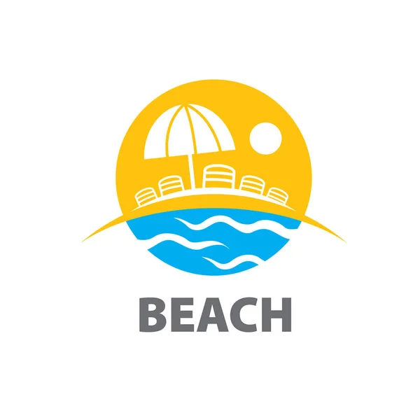 Vetor logotipo praia — Vetor de Stock