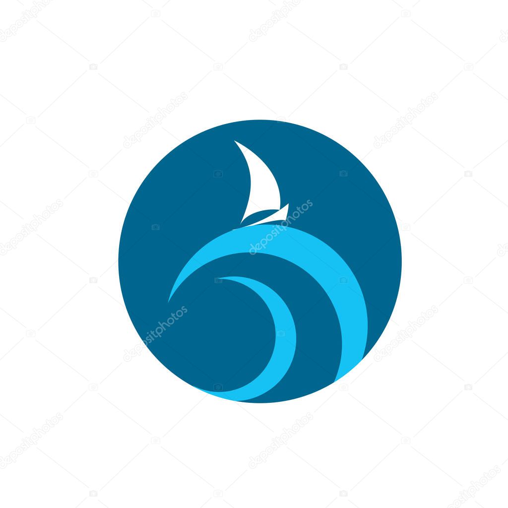 Pattern design logo yacht. Vector illustration of icon