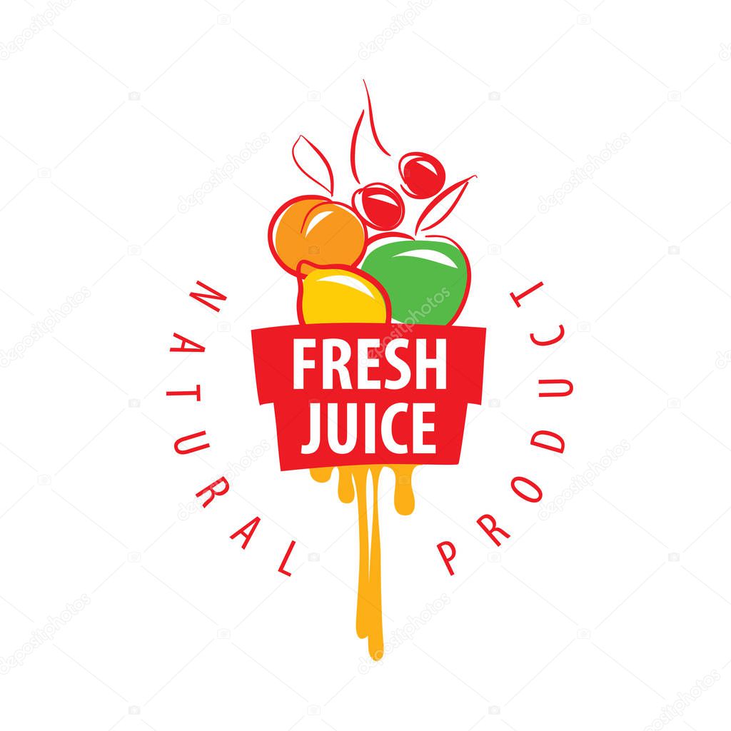 Logo design template fresh juice. Vector illustration of icon