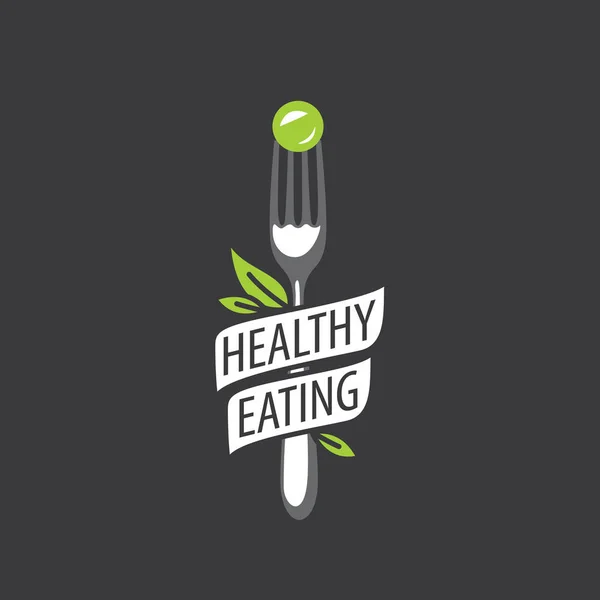 Vector logo healthy eating — Stock Vector