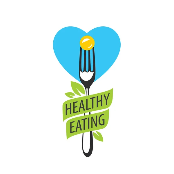Vector logo healthy eating — Stock Vector