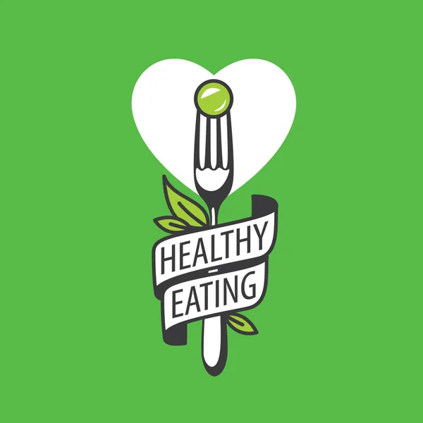 Vector logo alimentación saludable — Archivo Imágenes Vectoriales