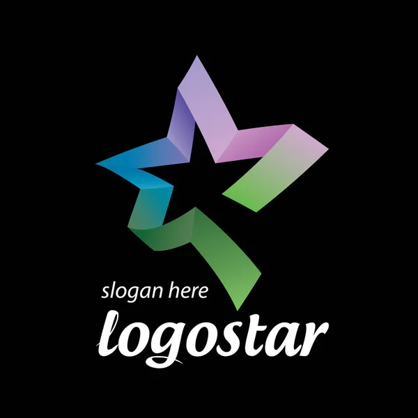 Logotipo estrela de fitas coloridas — Vetor de Stock