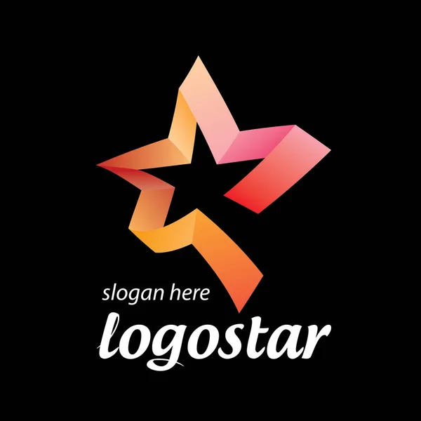 Logotipo estrela de fitas coloridas — Vetor de Stock