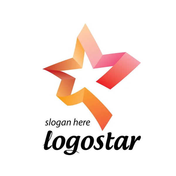 Stern-Logo aus farbigen Bändern — Stockvektor