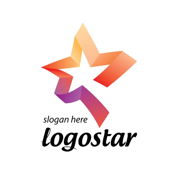 Logotipo estrela de fitas coloridas — Vetor de Stock