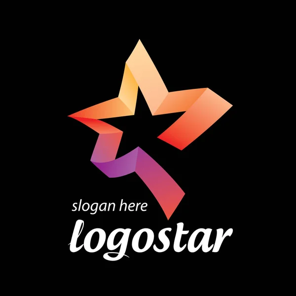 Logotipo estrela de fitas coloridas — Vetor de Stock