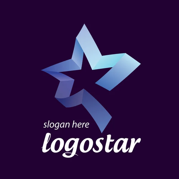Logotipo estrela de fitas coloridas — Vetor de Stock