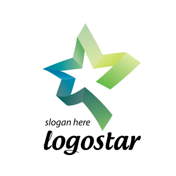 Gwiazda logo kolorowe wstążki — Wektor stockowy