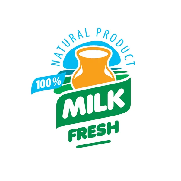Vetor logotipo leite — Vetor de Stock