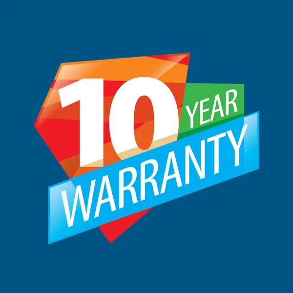 Wektor logo 10 lat gwarancji — Wektor stockowy