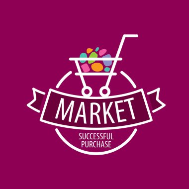 Yuvarlak vektör logo alışveriş sepeti