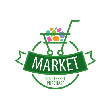 Yuvarlak vektör logo alışveriş sepeti