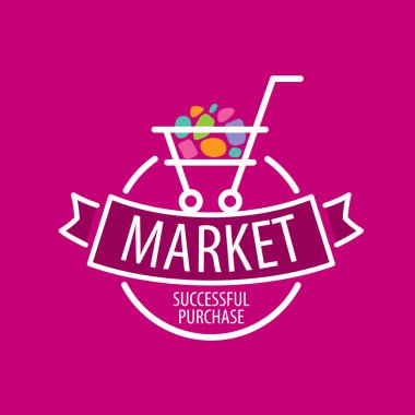 Yuvarlak vektör logo alışveriş sepeti