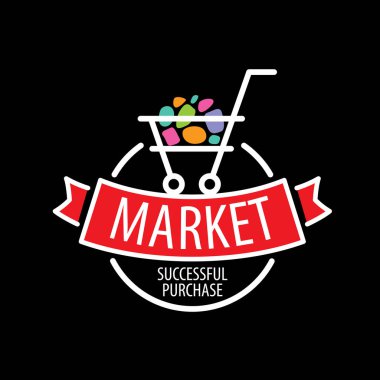 Yuvarlak vektör logo alışveriş sepeti
