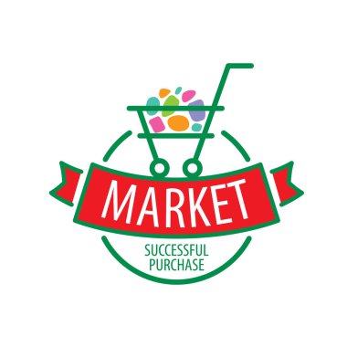 Yuvarlak vektör logo alışveriş sepeti