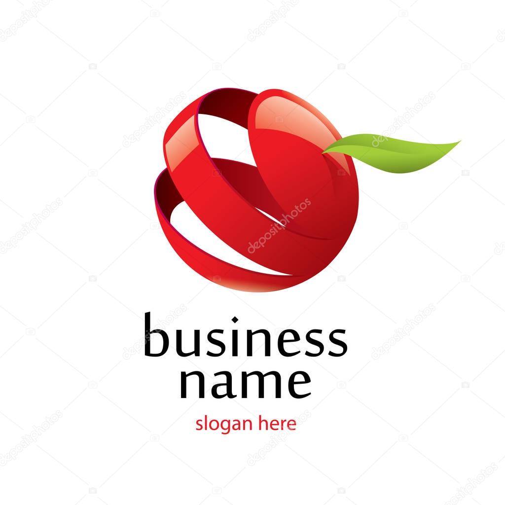 Template design logo apple. Vector illustration of icon