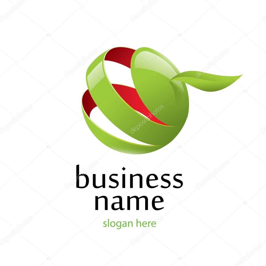 Template design logo apple. Vector illustration of icon