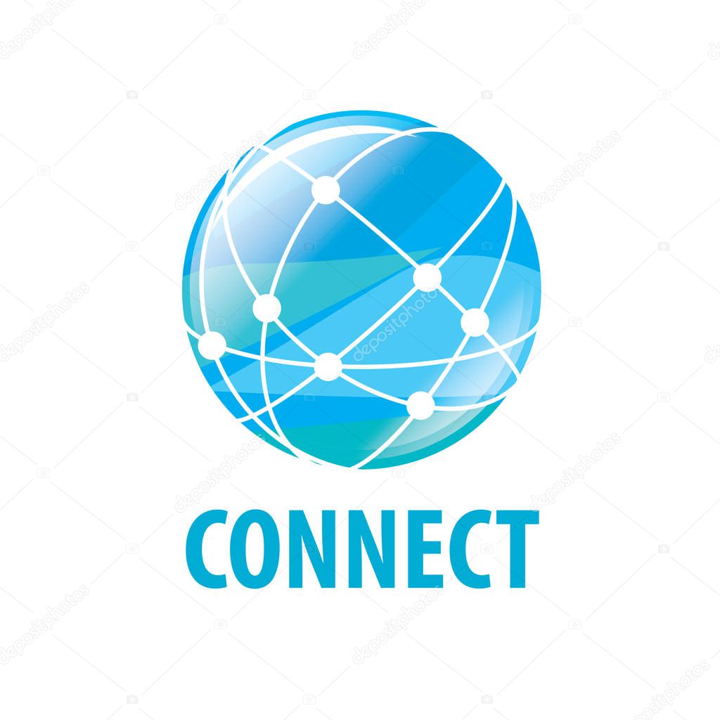 Logo global network worldwide. Vector illustration of icon