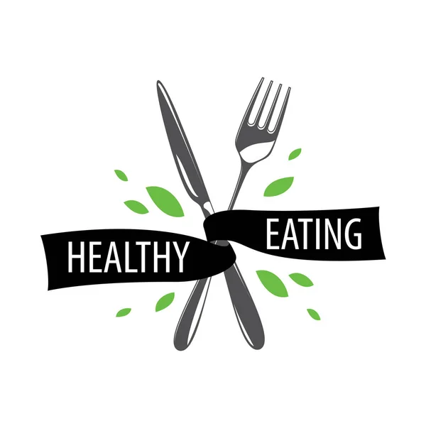 Vector logo healthy eating — Stock Vector