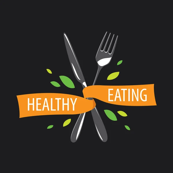 Vector logo healthy eating — Stock Vector