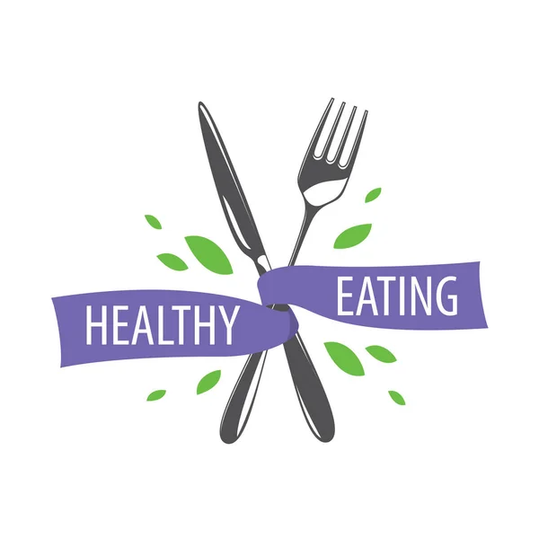 Vector logo healthy eating — Stock Vector