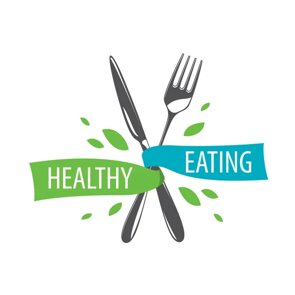 Logotipo do vetor alimentação saudável — Vetor de Stock