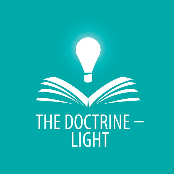 Лампа векторного логотипа освещает книгу — стоковый вектор