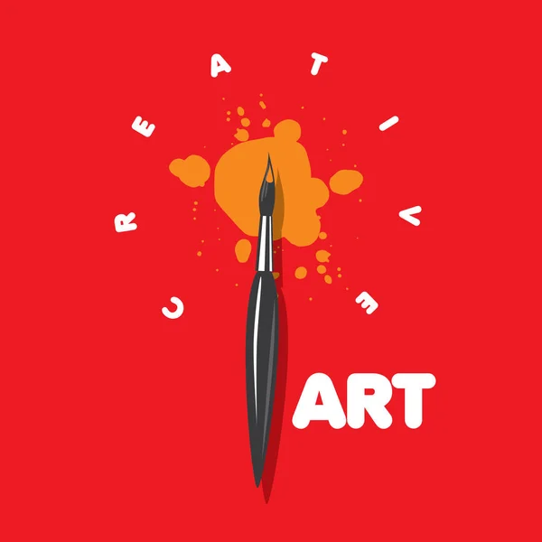 Vektor logo pensel och blotting av paint — Stock vektor