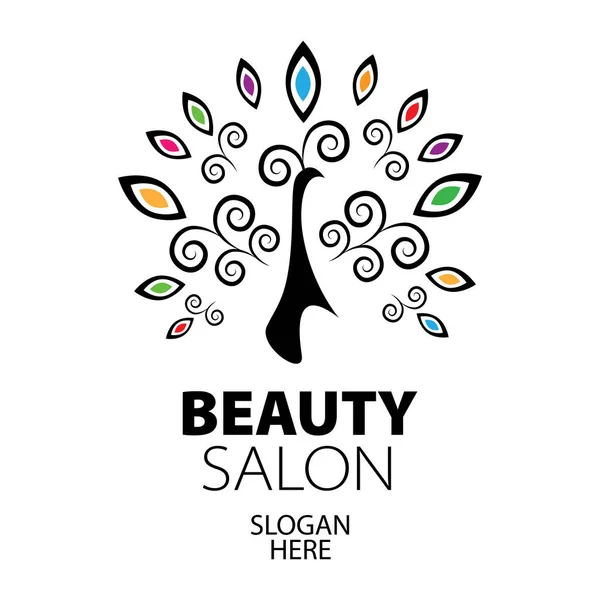 Logotipo del pavo real para el salón de belleza — Archivo Imágenes Vectoriales
