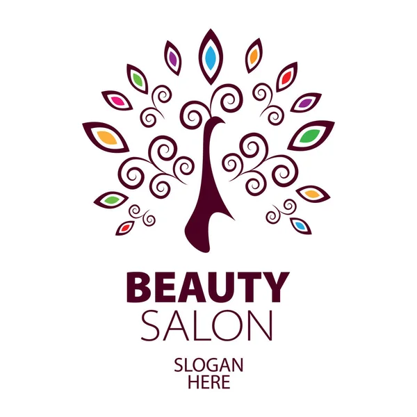 Peacock logo for beauty salon — Stock Vector