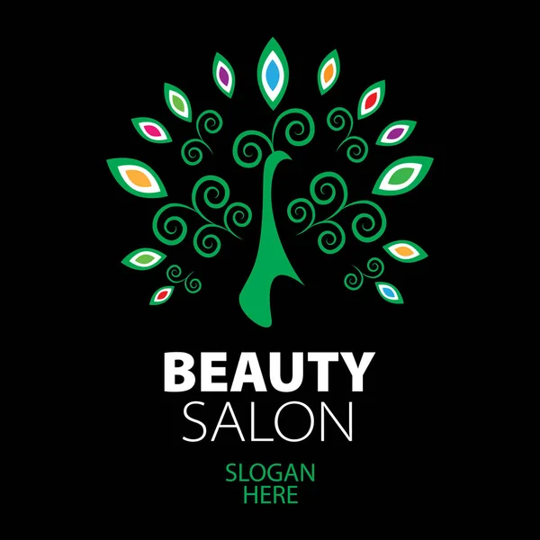 Peacock logotyp för skönhetssalong — Stock vektor