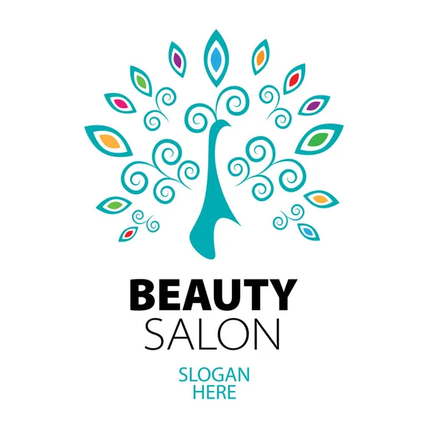 Logo paon pour salon de beauté — Image vectorielle