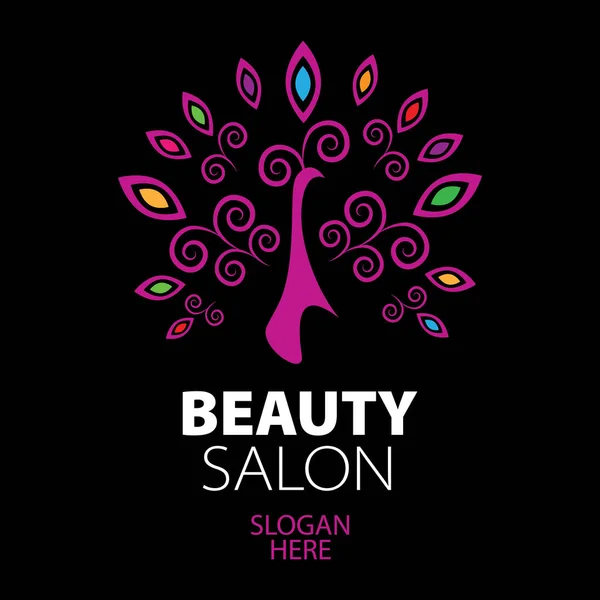 Peacock logo voor beauty salon — Stockvector