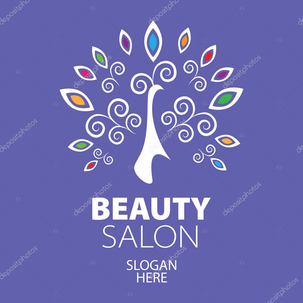 Template design logo peacock. Vector illustration of icon