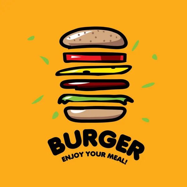 Vector logo burger — Archivo Imágenes Vectoriales