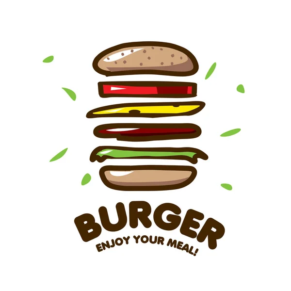 Hambúrguer logotipo vetor — Vetor de Stock
