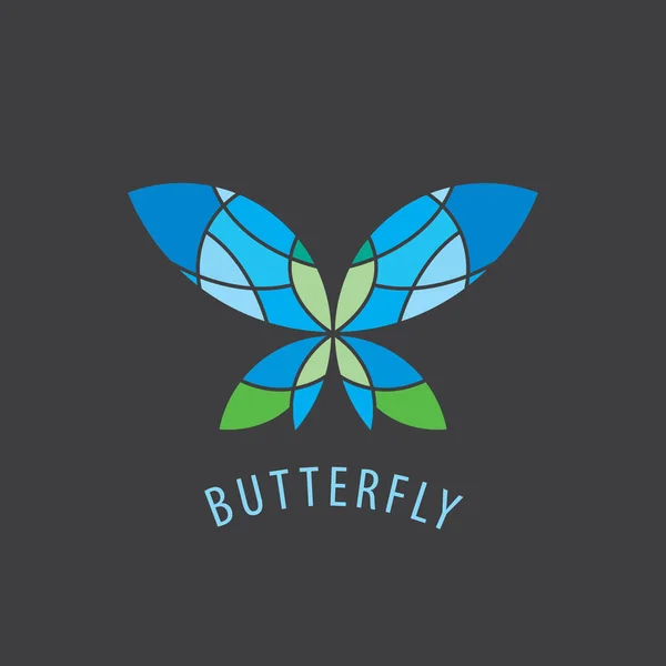 Farfalla con logo vettoriale — Vettoriale Stock