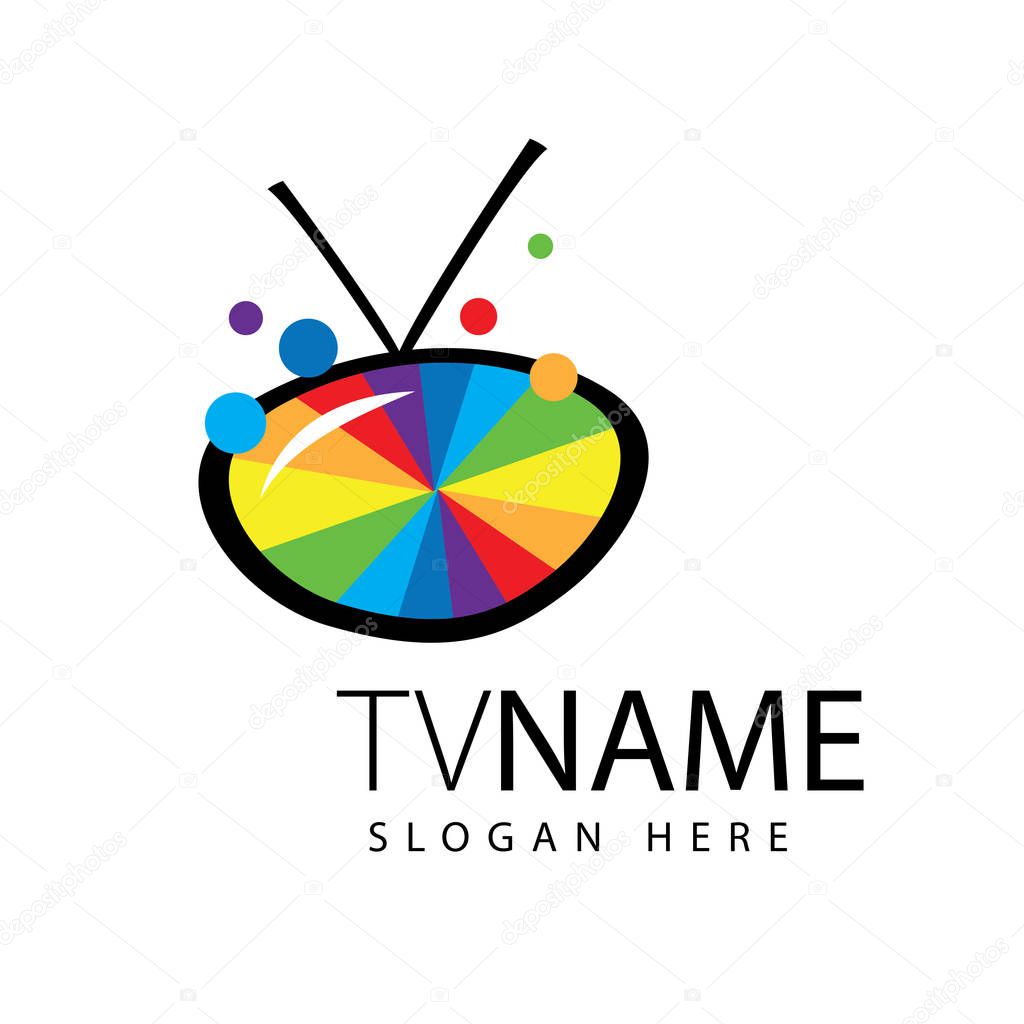 Template design logo tv. Vector illustration of icon