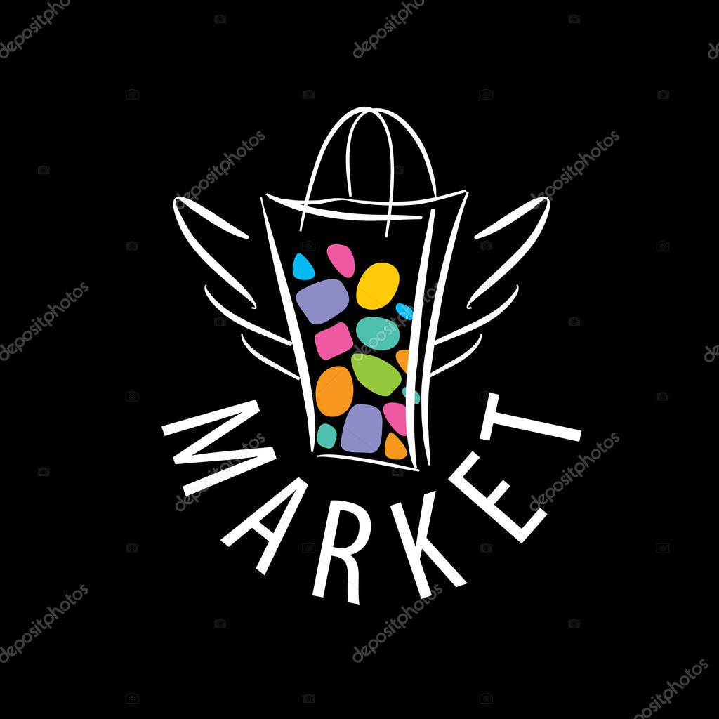 Template design logo market. Vector illustration of icon