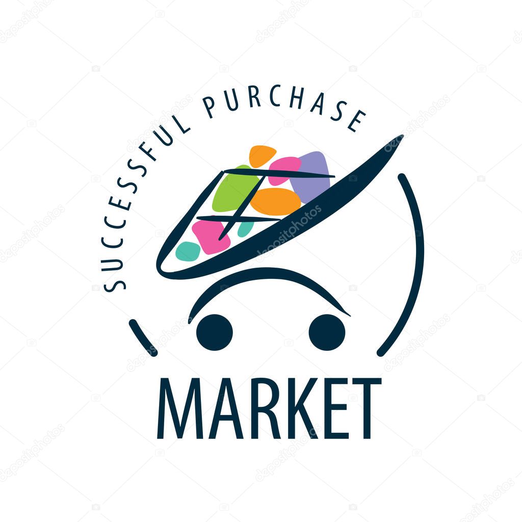 Template design logo market. Vector illustration of icon