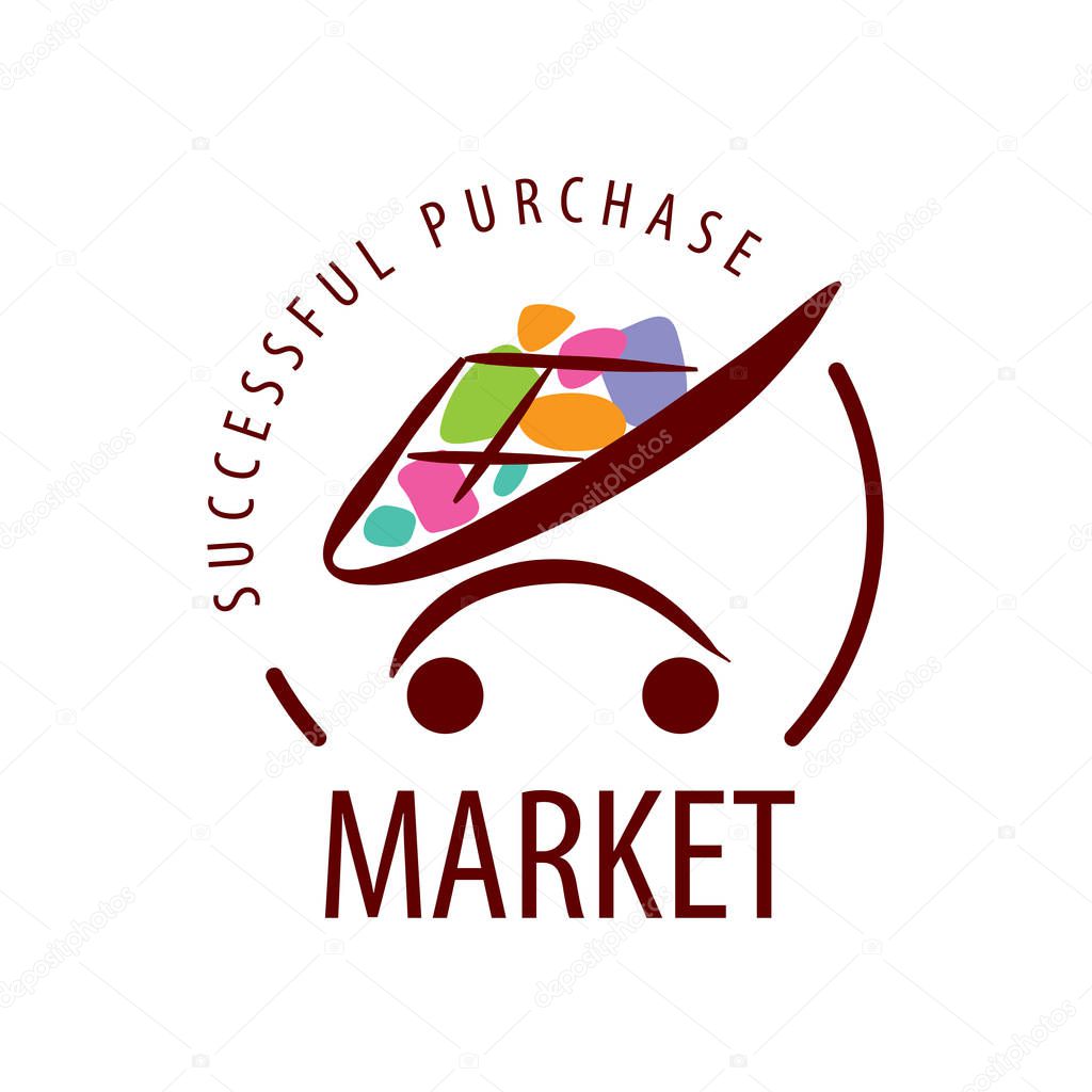 Template design logo market. Vector illustration of icon