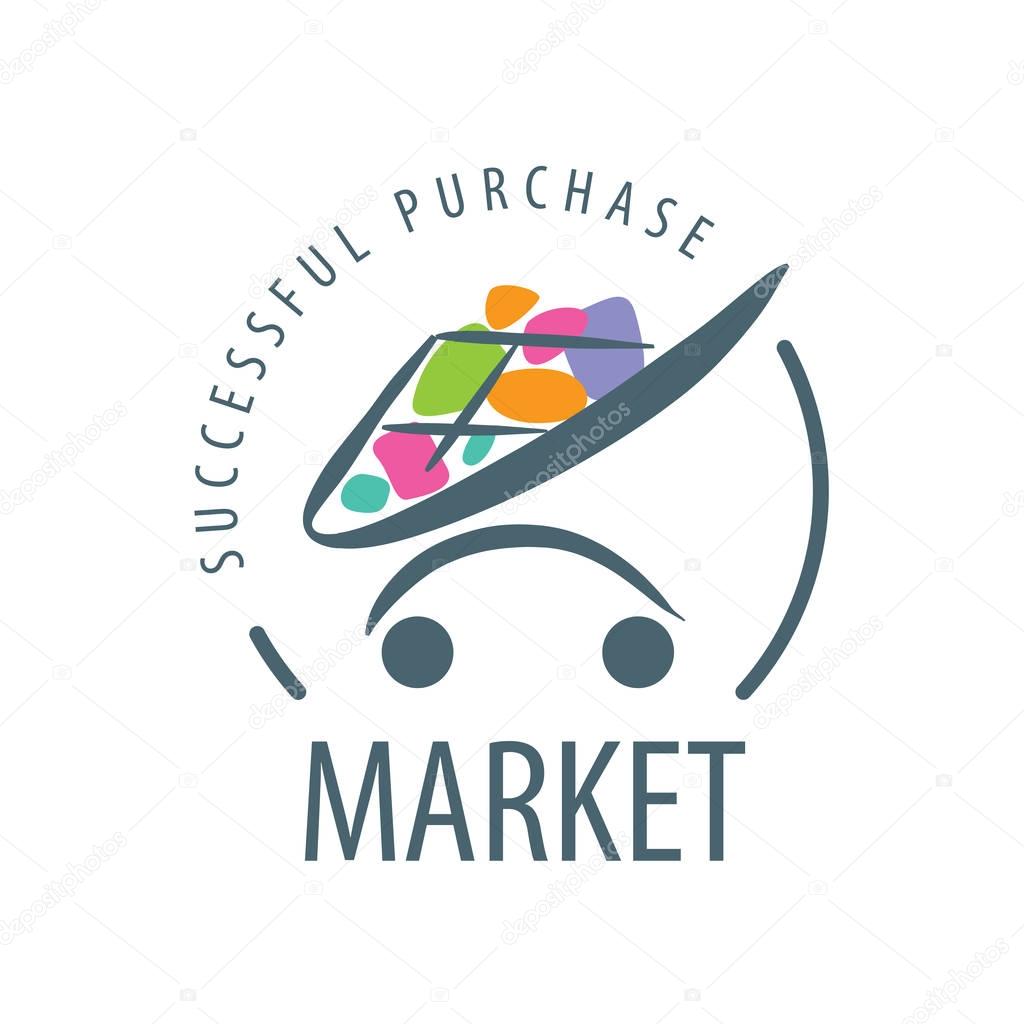 Template design logo market. Vector illustration of icon