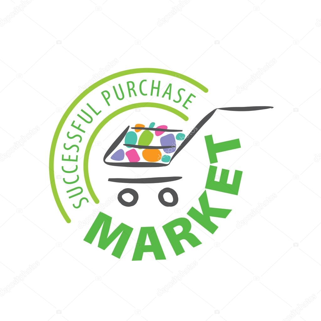 Template design logo market. Vector illustration of icon