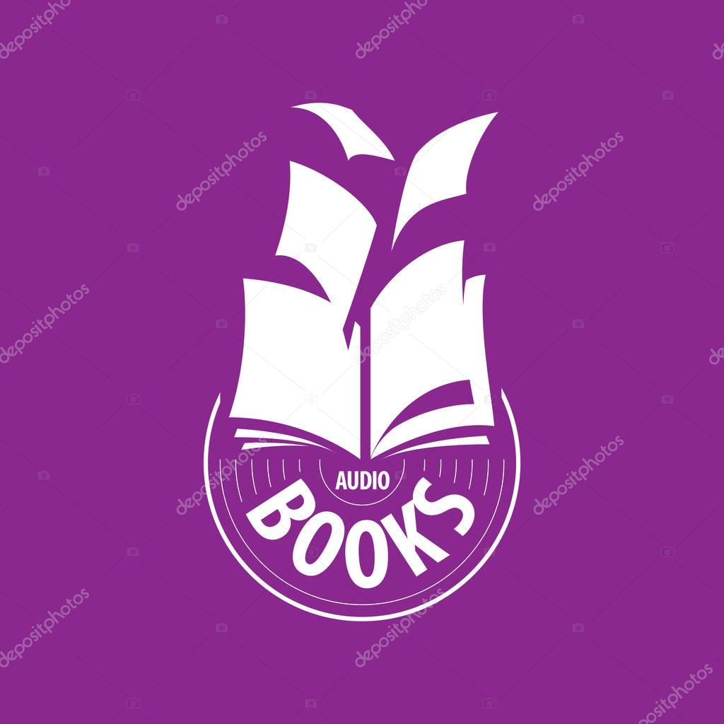 Logo audio books fly away sheets. Vector illustration of icon