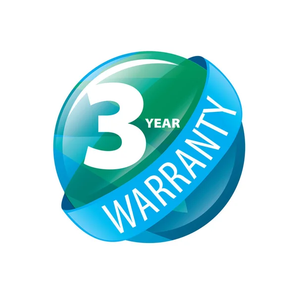 Logotipo do vetor 3 anos de garantia — Vetor de Stock
