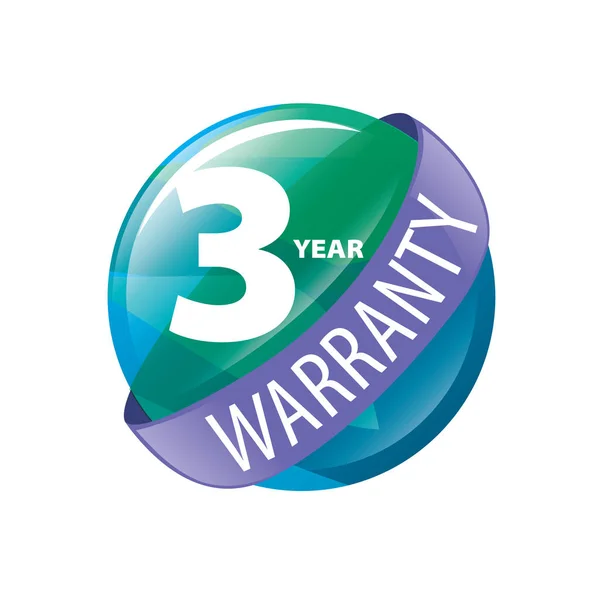Wektor logo 3 lata gwarancji — Wektor stockowy