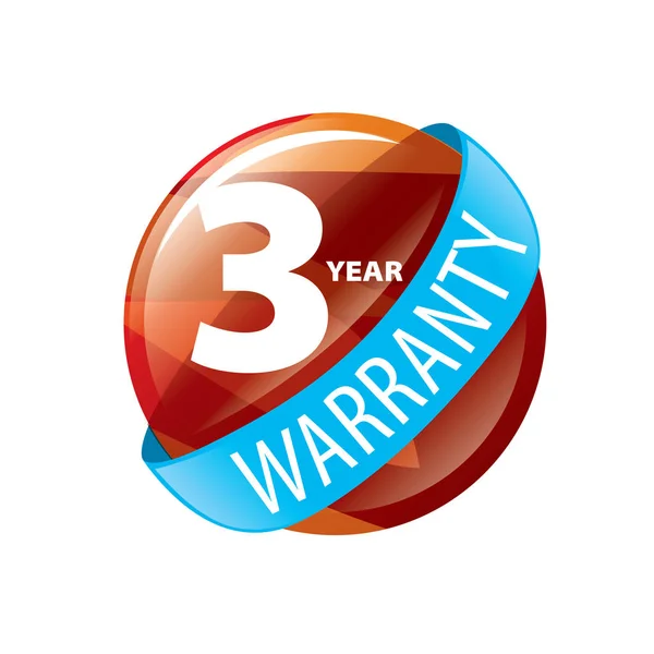 Wektor logo 3 lata gwarancji — Wektor stockowy