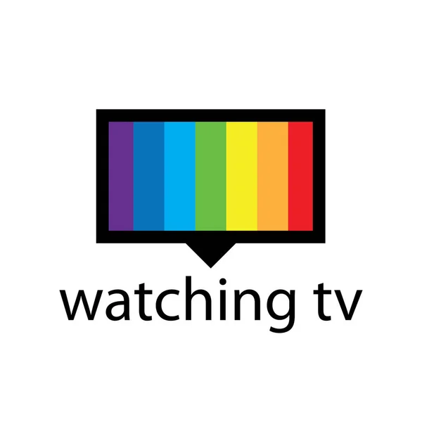 Vektor logotypen med ett spektrum i TV-skärmen — Stock vektor