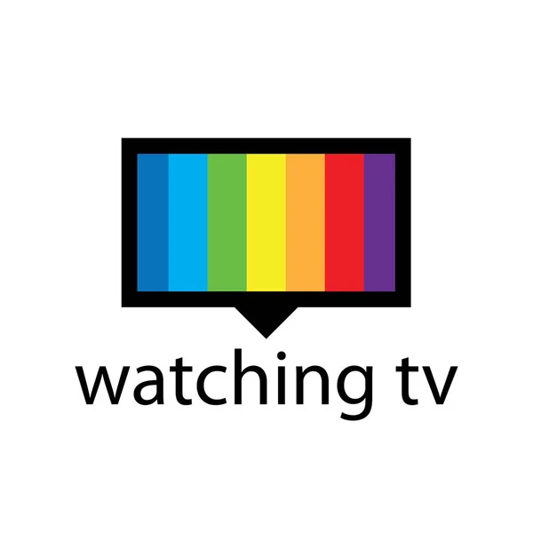 Logotipo del vector con un espectro en la pantalla del televisor — Vector de stock